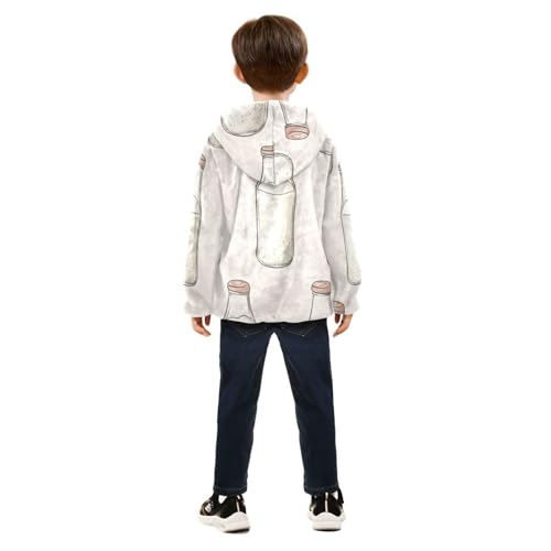 Milk Girls Fleece Jacket Girls Fall Jacket Girls Zip Up Hoodie Girls Sherpa Jacket 2-10T4