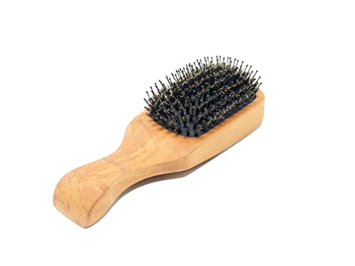 Zilberhaar - Major Hair & Beard Brush For Thick Hair - Boar Bristles, Pearwood, Cushion & Nylon Pins - Detangling & Styling - Made In Germany #TOP3