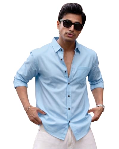 Image of Men's Brown Solid Full Sleeve Casual Shirt with Chest Pocket