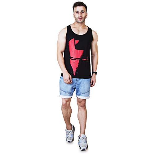 Image of Veirdo Men's Printed Sleeveless Cotton Regular Fit T-Shirt