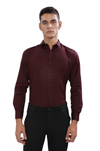 Image of Men's Cotton Lycra Slim Fit Shirt with Full Sleeves