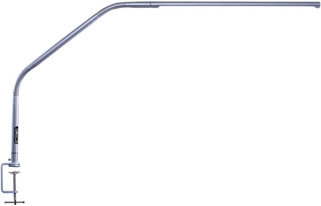 Daylight Slimline 4™ LED Table Lamp in Ice Grey - 6,000K, 3,200 Lux, 4 Brightness Levels, USB-C Charging Port, Anti-Glare Diffuser, Flexible Design, Art & Craft, Sewing, Nail Salon