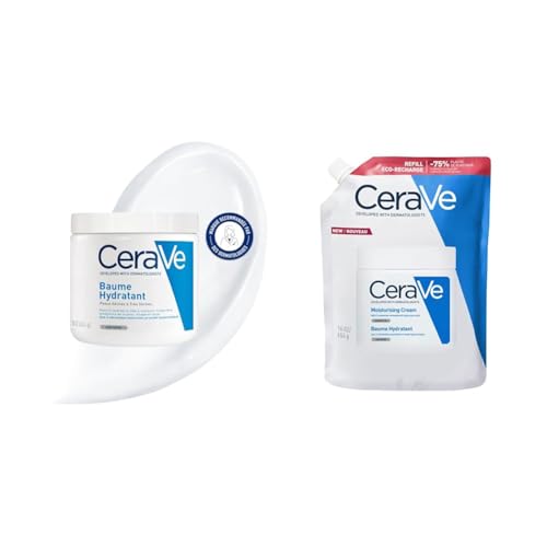 Lote de CeraVe Crema Hidratante + Refill para Rostro y Cuerpo, Para Piel Seca a Muy Seca, Hidrata y Restaura la Barrera de la Piel, Enriquecida Con Ceramidas Esenciales y Ácido Hialurónico, 454ml