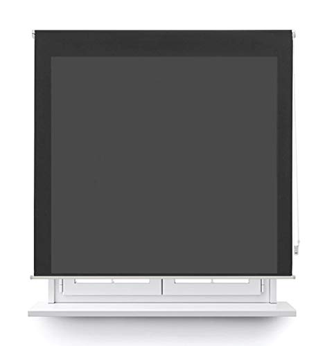 LEMON TREE SL Estor translúcido Liso para Ventana. Estores Enrollables para Ventanas y Puertas. (Negro, 120 x 180cm)