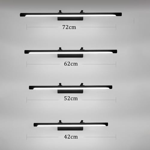 Iluminación de pared para baño larga y ajustable con LED blanco para espejo 4