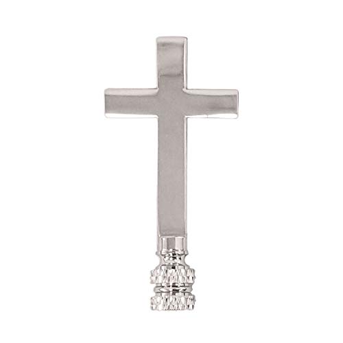 Image of Royal Designs, Inc. Cross Lamp Finial, Large Chrome, Decorative Replacement Finial for Table or Floor Lamps, Single