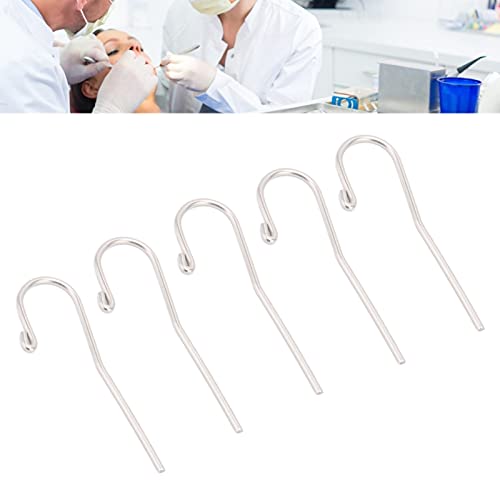 Accesorios de ápice de endodoncia, accesorios de ápice de endodoncia, accesorios de localizador de endodoncia, piezas de ganchos de conducto radicular de ápice dental de acero inoxidable, 5 piezas