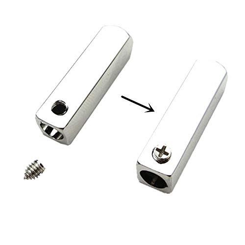 DECKER DIY Metal Aglets Shoelace Accessories Tips head Quadrilateral -Set of Four Tips and Screws - Screwdriver included (Silver)