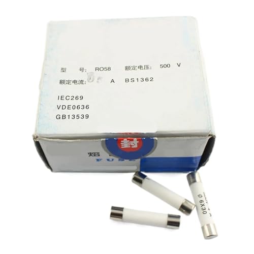 Fusible en céramique domestique 5 pièces RO58 6x30mm 500V 0,5a-30a coup rapide BS1362