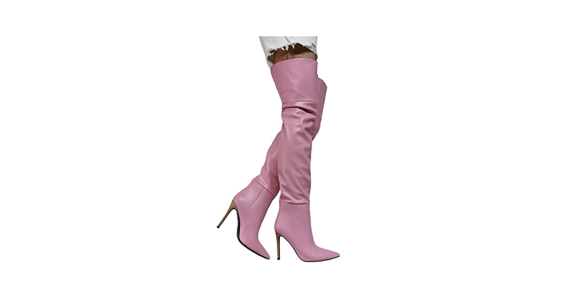Amazon.com: BeAUZQ Womens Fashion Pink Leather Over The Knee