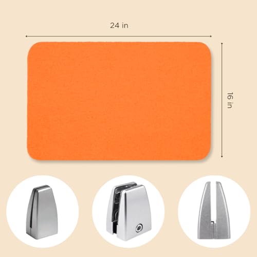 Image of Timber Acoustics Acoustic Desk Divider | Reduce Noise And Visual Distractions | Privacy Panels For Office - Classroom Soundproofing | Table Mounted (16 inch x 24 inch) (ORANGE, Set of 2)