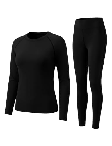 LOMON 2 Piece Sets Thermal Underwear for Womens Base Layer Winter Clothes