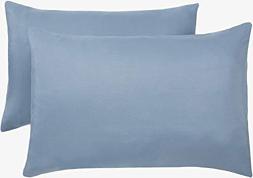 Aisbo Lot de 2 taies d'oreiller 100 % microfibre brossée Bleu spa Lot de 2 taies d'oreiller standard soyeux 50 x 75 cm - Housse de coussin respirante, anti-taches et anti-plis Cover
