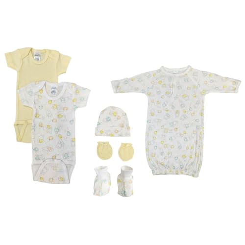 Bambini NC-0647 Unisex Newborn Baby 6 Piece Layette Sets, White
