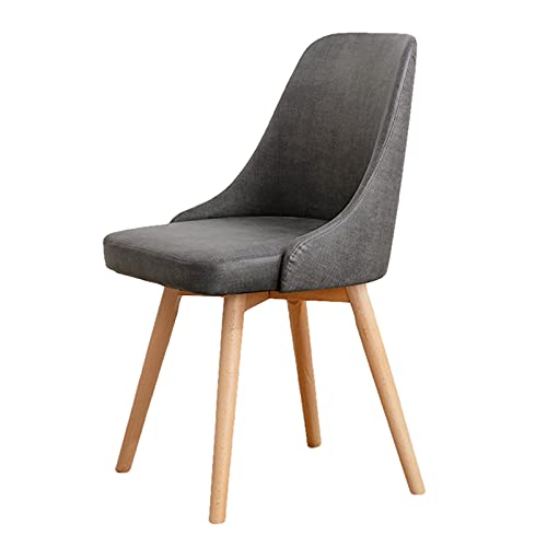 Sillas de comedor ergonómicas modernas con patas de madera maciza, elegantes y cómodos taburetes tapizados para restaurante, oficina, mostrador y uso familiar (gris)