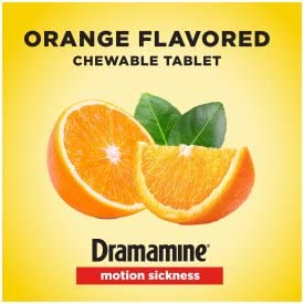 Dramamine Chewable Formula Motion Sickness Relief, 8 Orange Flavored Tablets each (Value Pack of 10)