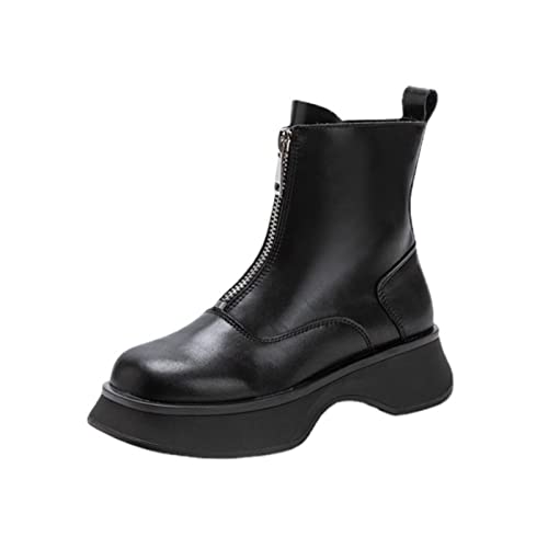 Bottines en cuir pour femmes bottes courtes style britannique tendance automne