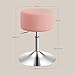 WOLTU Schminktisch Hocker, Schminkstuhl, Barhocker Rund, Höhenverstellbar, 360° Drehbar mit Verdickter Polsterung, Cord Bequemstuhl für Schminktisch, Schlafzimmer, Esszimmer, Rosa, BH409rs-1