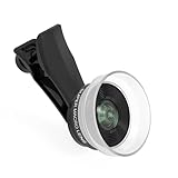 Veedzoens 10X Macro Lens for iPhone Android Smartphone, Compatible with SmallRig NEEWER Phone Cage, with Detachable Diffuser Hood, 17mm Thread Universal Phone Lens Clip and Black Portable Bag