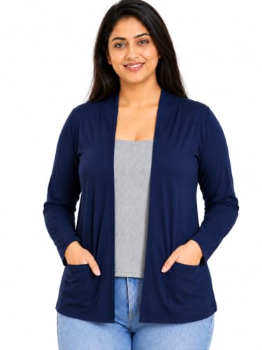 Image of In Love Women's Solid Open Front Shrug with Pockets