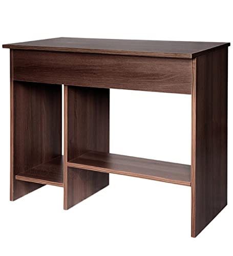 Image of MAMTA DECORATION Engineered Wood Writing Study Table with Shelves Storage for Home Computer Desk with Keyboard Shelf for Office and Home (Dark Matt Finish)
