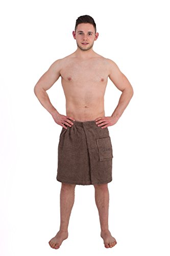 Julie Julsen Toalla para sauna para hombre (50 x 150 cm, cierre de velcro y goma, 100% algodón, funda de nogal)