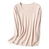 CHENZKBD Ropa Térmica Outumn E Invierno Fit De Algodón Seda Tibia Y Tops Calientes Espesos Acolchados para Mujeres-Color Carne-XXL