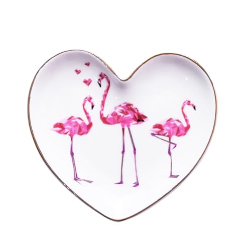 BESPORTBLE 1 Pieza Plato Decorativo de Cerámica para Joyería Bandeja de Almacenamiento Creativa para Decoración Accesorio Chic y Elegante para Organizar Escritorio y Casa