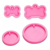 MAGICLULU 4Pcs Dog Bones Shape Mould Silicone Molds 2.95X2.95X0.39Inch Non-Stick Safe Silicone Candy Chocolate Mold for Baking