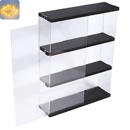 Nynelly 3 Shelf Clear Acrylic Display Case with Door - Wall Display Shelf for Models, Figures, Funko Pop, Pop Mart, Labubu, Sonny Angel, Smiski - Assemble Dustproof Display Box (29.5x8.5x38 cm, Black) Nynelly 3 Shelf Clear Acrylic Display Case with Door - Wall Display Shelf for Models, Figures, Funko Pop, Pop Mart, Labubu, Sonny Angel, Smiski - Assemble Dustproof Display Box (29.5x8.5x38 cm, Black)