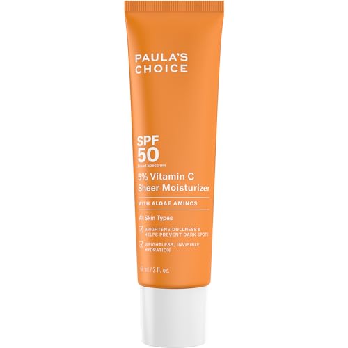 Paula’s Choice 5% Vitamin C Sheer Moisturizer SPF 50, Lightweight...