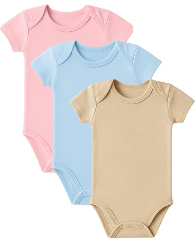 spielfratz Baby Body Kurzarm – Wickelbody aus 100% Baumwolle – Blau – Größen 50 & 56 (0–3 Monate) – Für Jungen & Mädchen – Weicher Kurzarmbody