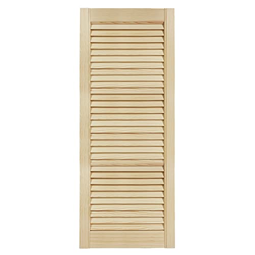 Lamellentüren Holz 1er Pack 394x993 mm | Holztür aus massiver Kiefer mit fühlbarer Struktur | Möbelfronten für kreative Renovierung | Lamellentür für Schrank oder Garderobe | Natur