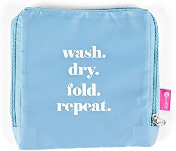 Miamica Sac à Linge Sale Voyage - Lavable - 16x15.7cm Plié - 53.3x55.9cm Déplié