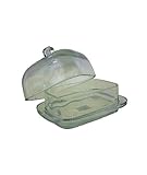  CAL FUSTER - Mantequillera grande de cristal con tapa ovalada. Medidas: 14x16x11 cm.