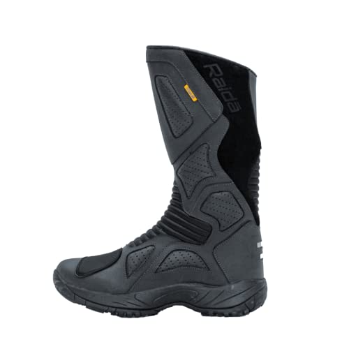 Image of Raida Explorer Motorcycle Boots | Ankle, Shin, & Heel Protection | Memory Foam Insole | Leather (Grey, 9)