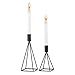 Sziqiqi Juego de 2 Candelabros de Metal Portavelas Negro para Comedor Mesa de Centro de Mesa Boda Decoración Portavelas de Columna, Negro