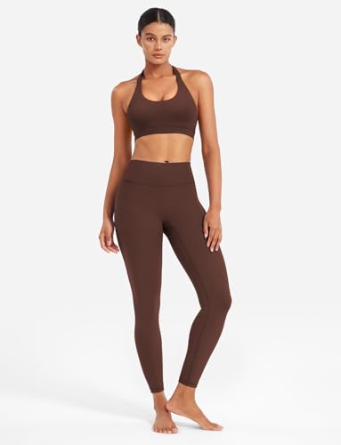 Image of YEOREO CoreFlex Women Halter Sports Bra Workout Seamless Padded Basic Bra Open Back Yoga Gym Crop Top