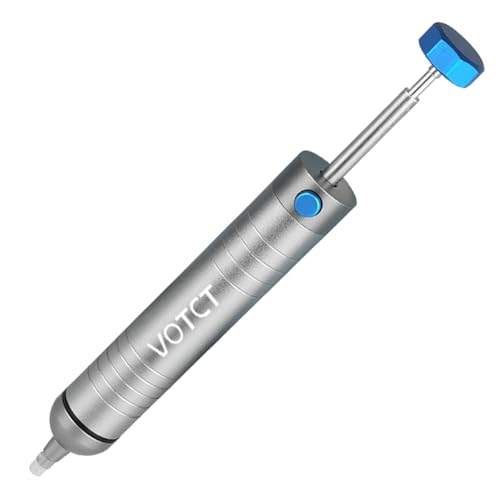VOTCT Solder Sucker No Clog Desoldering Pump for Solder Removing with Replaceable Heat Resistan Silicone Sucking Nozzle Desoldering Tool Sodering Pump Strong Vacuum Aluminum Suction Remover
