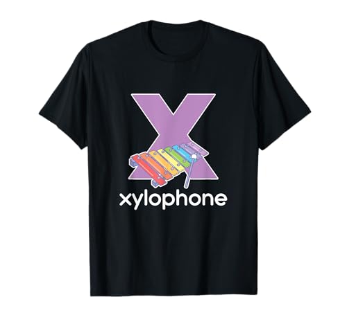 Xylophone Alphabet Letter Percussion Musician Kids T-Shirt
