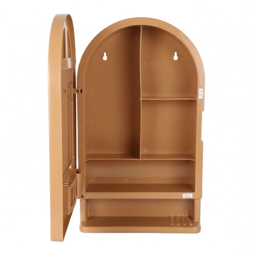 Image of BRANCO Plastic Ideal Mirror Cabinet | Multipurpose Cabinet | Wall Mounted Hanging Mirror Bathroom Accessories | Mirror Cabinet for Living Room, Bathroom, Bedroom (Champagne Gold)