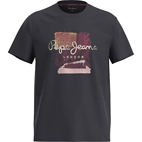 Pepe Jeans Herren Melbourne Tee T-Shirt, Grey (Thunder), XL