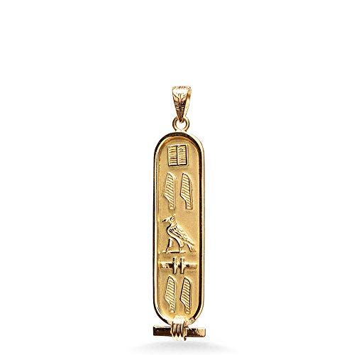 Peace Egyptian Cartouche Pendant - 18k Gold Solid - Hieroglyphic