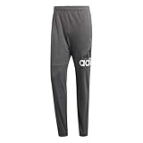 adidas Men's Essentials Performance Logo Pants, Dark Grey Heather/White, Medium