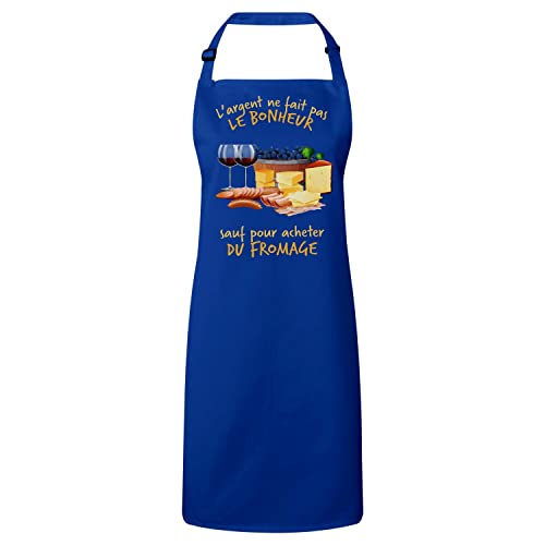 Tablier cuisine premium apéritif humour fromage charcuterie vin noir