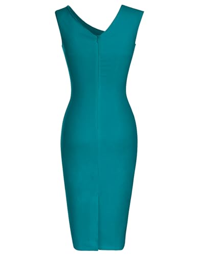 Image of MUXXN Women's Retro 1950s Style Sleeveless Slim Business Pencil Dress