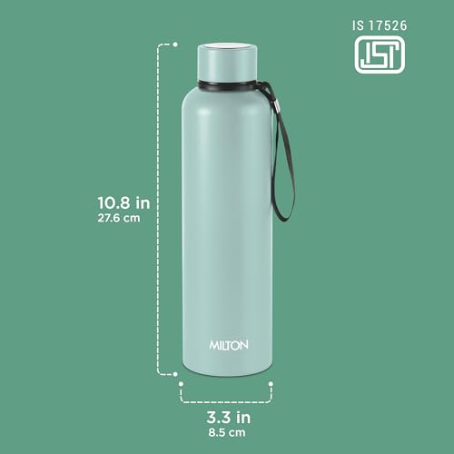 Image of Milton Aura 1000 Thermosteel Water Bottle, 24 Hr Hot and Cold I Leak Proof Lid, ISI Certified I Vacuum Insulated I for Office, Gym, School I Grey
