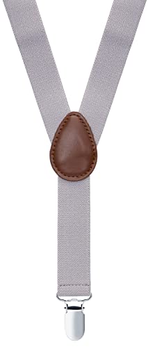 Sunnytree Boys' Bow Tie And Suspenders Adjustable With Strong Clips 30'' Gray #TOP1