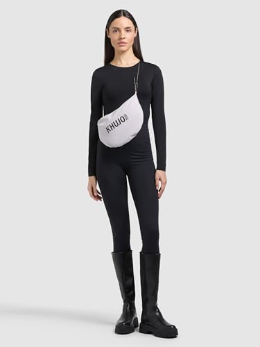 khujo Ameti Veste mi-saison longue ultra légère pour femme avec fermeture éclair à double sens et sac à bandoulière Ameti XS à XXL, Raindrops Lilac, XXL – vue 8