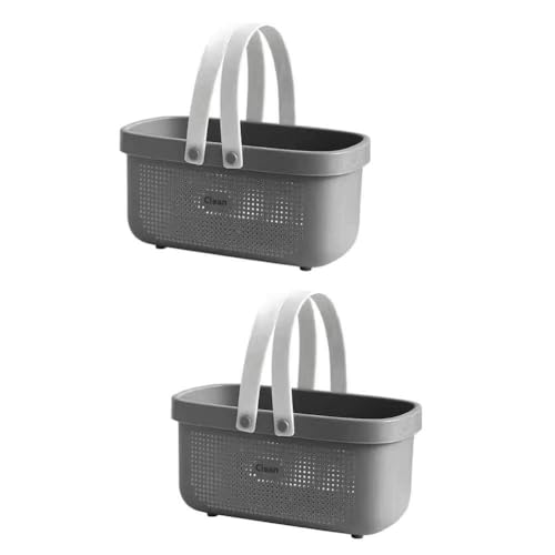 Lnfxkvva Cesta de almacenamiento de plástico con asa, organizador portátil para baño, cocina, dormitorio, dormitorio, B, fácil de instalar, fácil de usar